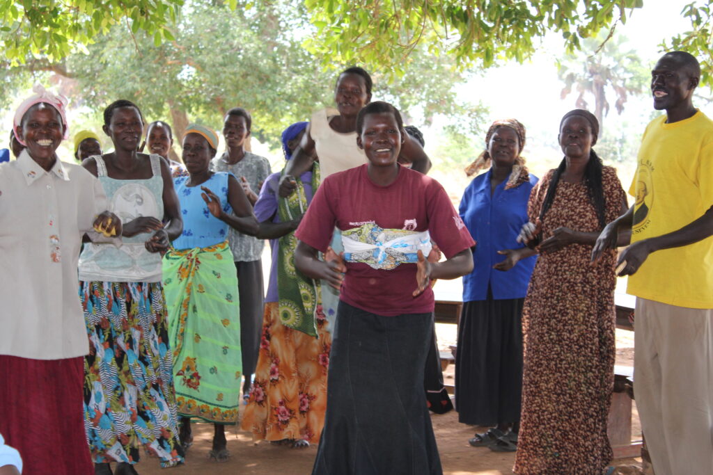 VSLA members from the Alworo in Lira, Uganda at their weekly meeting