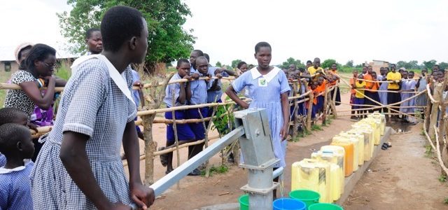 Water well drilling Africa Uganda Drop In The Bucket Dokolo Township Primary and Nursery School