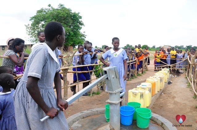 Water well drilling Africa Uganda Drop In The Bucket Dokolo Township Primary and Nursery School