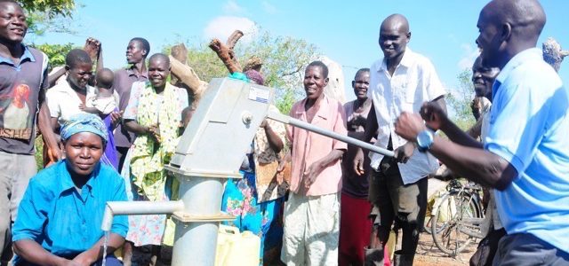 Drop in the Bucket Africa water charity, completed wells Uganda, Atake Kongo Community Well