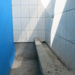 Construction at the boys' urinal at the St Francis Madera school for the blind in Uganda.