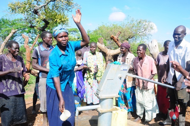 Water wells Africa Uganda Drop In The Bucket Atake-Kongo community well