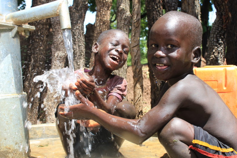 World Refugee Day - Drop in the Bucket drilled borehole well at the Palabek Refugee Settlement in Uganda