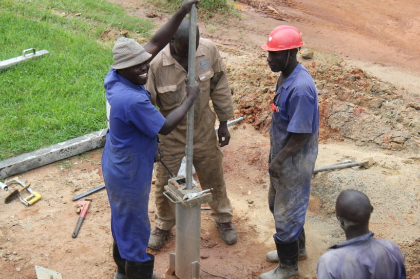 Drop in the Bucket water well drilling in Uganda showing the importance of world water week