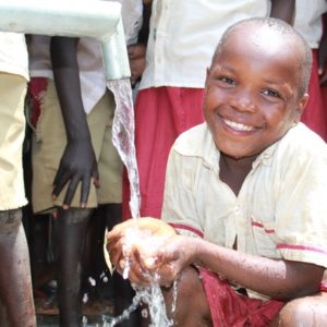A new well drilled by Drop in the Bucket for the Alipi Primary school in Koboko, Uganda.