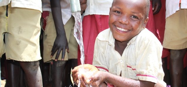 A new well drilled by Drop in the Bucket for the Alipi Primary school in Koboko, Uganda.
