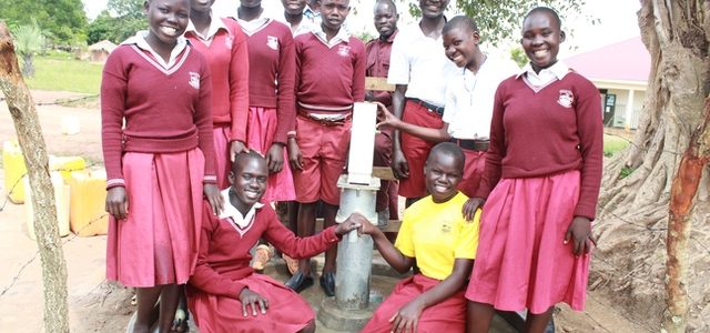 A new well drilled by Drop in the Bucket in Koboko, Uganda. Birijaku Primary School, Lobule.