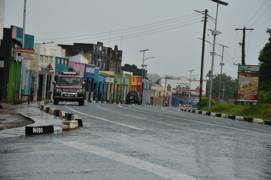 Deserted streets in Kitgum, Uganda during the 2020 Covid-19 pandemic