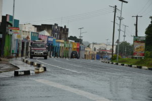 Deserted streets in Kitgum, Uganda during the 2020 Covid-19 pandemic