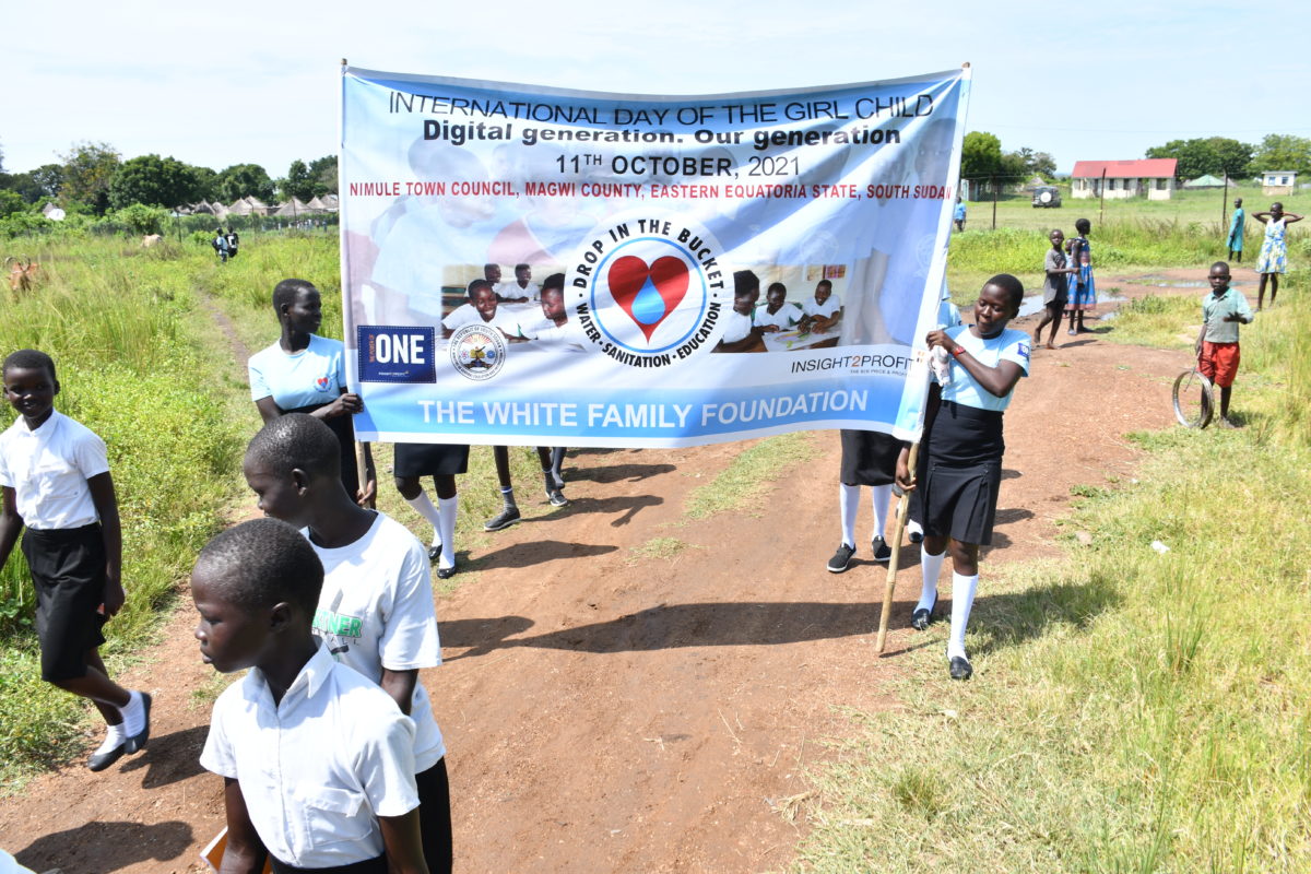 Drop in the Bucket participate in International Day of the Girl Child 2021 celebrations in Nimule, South Sudan