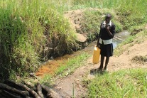 Old water source at a school with a Dirty Water and Snake Problem in Uganda