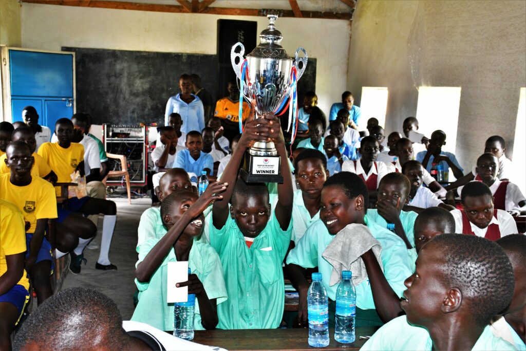 The winning students from Green Valley Primary School winning the cup in the first annual Drop in the Bucket inter-school quiz competition.