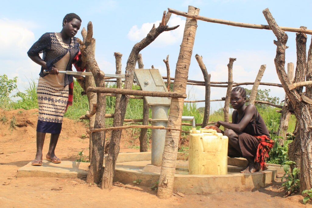 Borehole drilled by Drop in the Bucket for Pajule Public Primary School in Pader, Uganda, providing clean water for students and staff.
