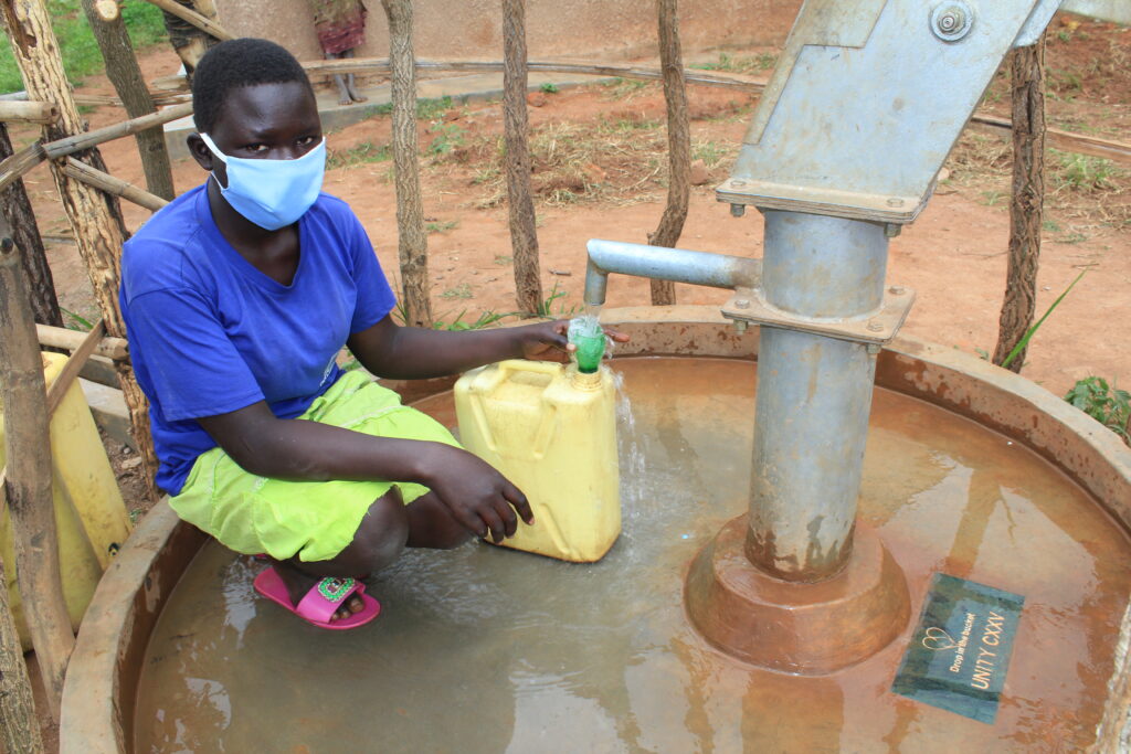 Clean water well drilled by Drop in the Bucket for Pader Secondary School in Pader, Uganda, providing reliable water access for students and staff.