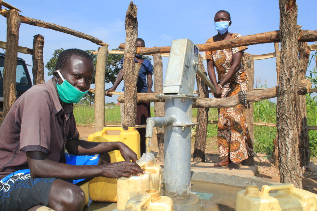 Borehole well drilled by Drop in the Bucket at Angole Primary School in Pader, Uganda, providing clean water to students and staff.