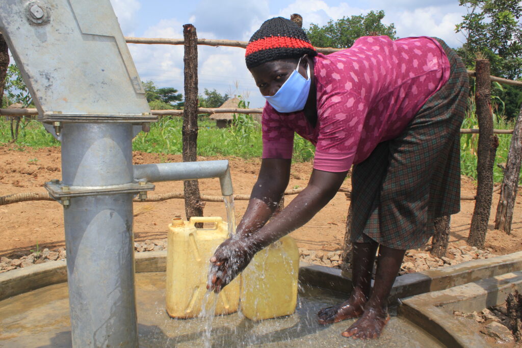 Borehole drilled by Drop in the Bucket for Alokolum Community in Gulu, Uganda, providing access to clean water for local residents.