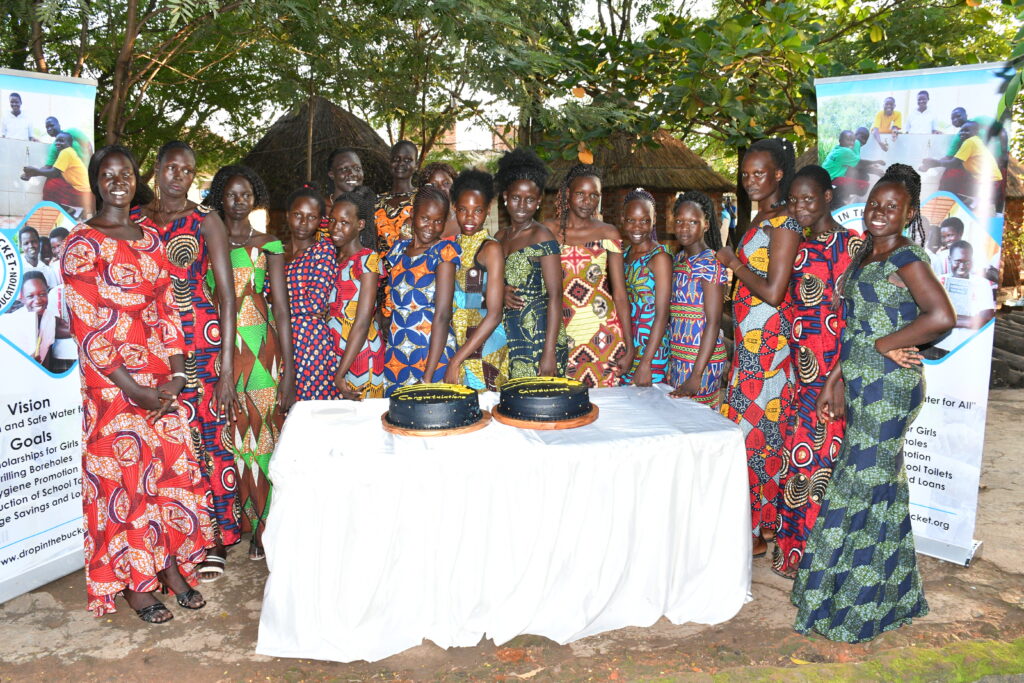 2023 Graduates from Drop in the Bucket's education program in Nimule, South Sudan celebrate with cake