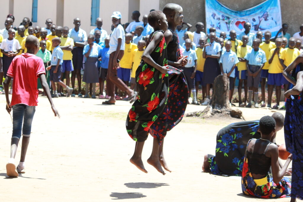 Traditional dancers at the International Day of the Girl 2024 event in Nimule, South Sudan.