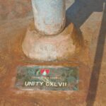 Drop in the Bucket inscription tile on the new well for the St. Kiziti Good Foundation nursery and primary school in Inanga, Uganda