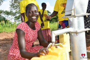Getting clean water from the borehole in Ogony village, Bargede Layibi Gulu, Uganda