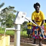 Getting clean water from the borehole in Ogony village, Bargede Layibi Gulu, Uganda
