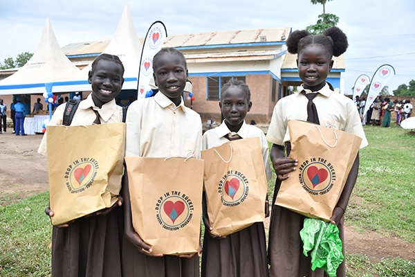 MHM menstrual hygiene management distribution in Nimble, South Sudan