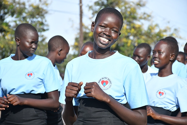 Students from the Drop in the Bucket education program take part in the International Day of the Girl celebrations in Nimule, South Sudan