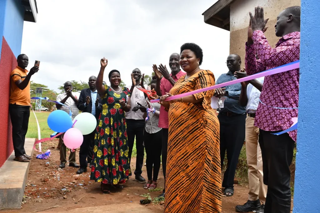 handover ceremony for a school water and sanitation project in Uganda
