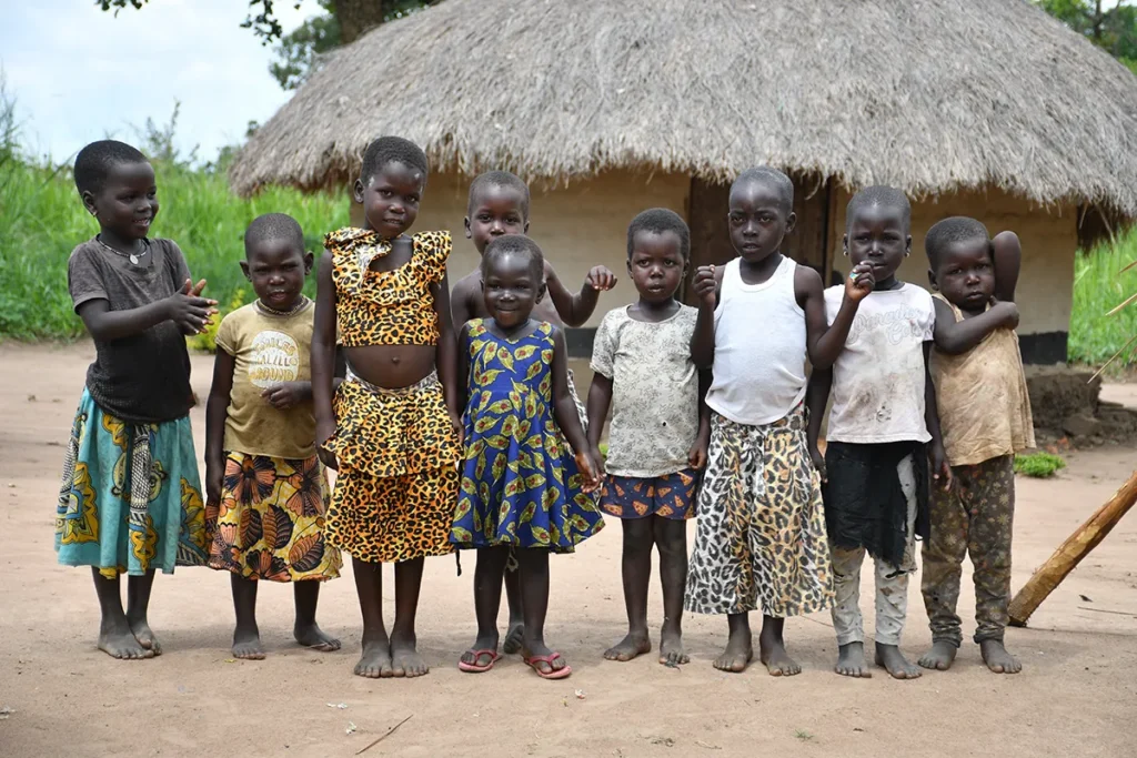 Children from a village near Gulu in northern Uganda