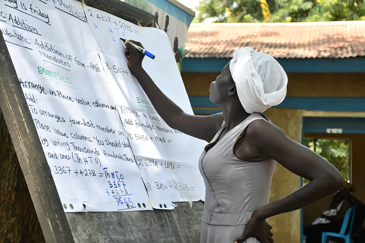 Young mothers with their babies attending a Safe Space meeting in South Sudan