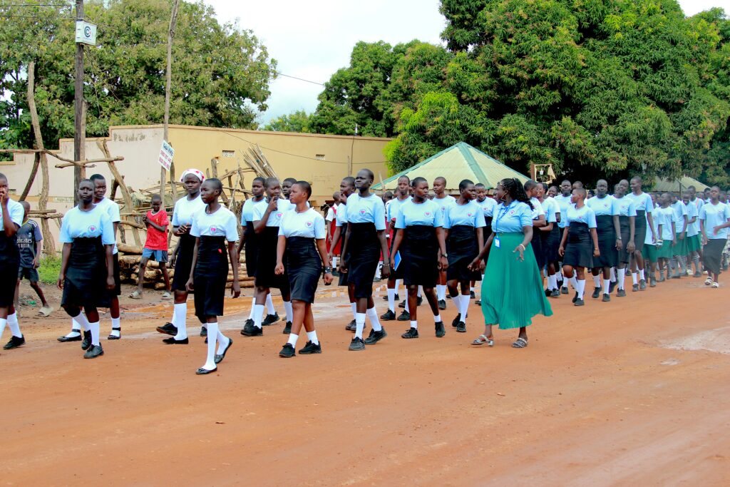Girls taking part in International Day of the Girl celebrations in South Sudan