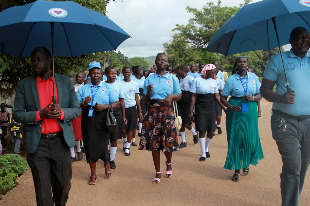 Girls taking part in International Day of the Girl celebrations in South Sudan