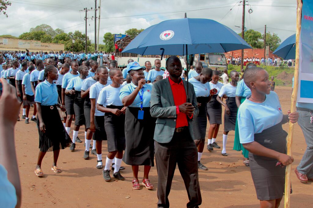Girls taking part in International Day of the Girl celebrations in South Sudan